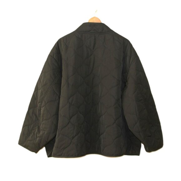 H&M Oversized Quilted Jacket in Black (3XL) Boxy Fit Lightweight Outerwear - Picture 3 of 10